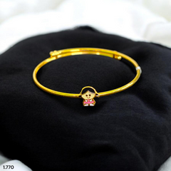BABY JEWELLERY- (WGT: 1.770 GM APPROX) BIS CERTIFIED 375 9KT GOLD BABY BANGLE 1 PIECE FULL ADJUSTABLE SIZE FROM NEW BORN TO 4 YEARS (FOR RICE CEREMONY AND BIRTHDAY).