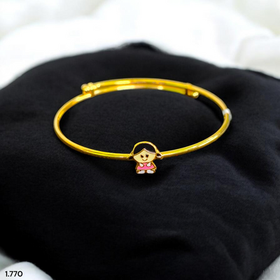 BABY JEWELLERY- (WGT: 1.770 GM APPROX) BIS CERTIFIED 375 9KT GOLD BABY BANGLE 1 PIECE FULL ADJUSTABLE SIZE FROM NEW BORN TO 4 YEARS (FOR RICE CEREMONY AND BIRTHDAY).