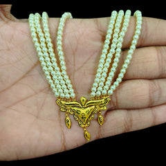 (GMH)- (AZRSUL) (WGT: 1.760 GM APPROX) BIS CERTIFIED HUID HALLMARK 9KT GOLD MOTI SITAHAR NECKLACE 1 PIECE WITH ADJUSTABLE TASSEL.