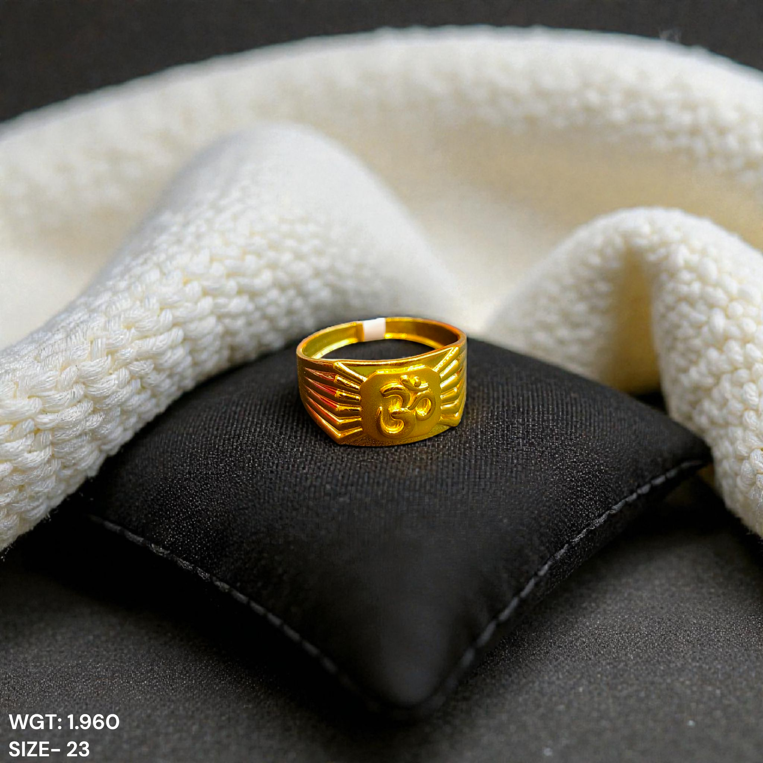 (GGFR9) TRJ (SIZE: 23) WGT: 1.960 GM APPROX BIS CERTIFIED HUID HALLMARK 9KT GOLD FINGER RING FOR MEN 1 PIECE FOR REGULAR USE.