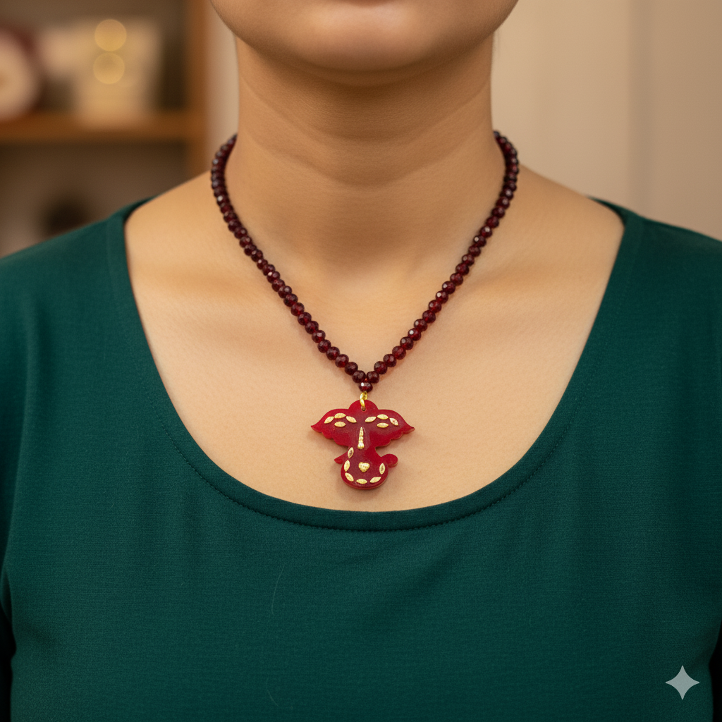 (GPL) ELEPHNAT DESIGN BIS CERTIFIED HUID HALLMARK 9KT GOLD POLA PENDANT (MINI) 1 PIECE WITH ADJUSTABLE TASSEL (BEST FOR GIFT) APPROX WGT: 0.120 GM SOLD ON MRP BY RAJLAXMI.