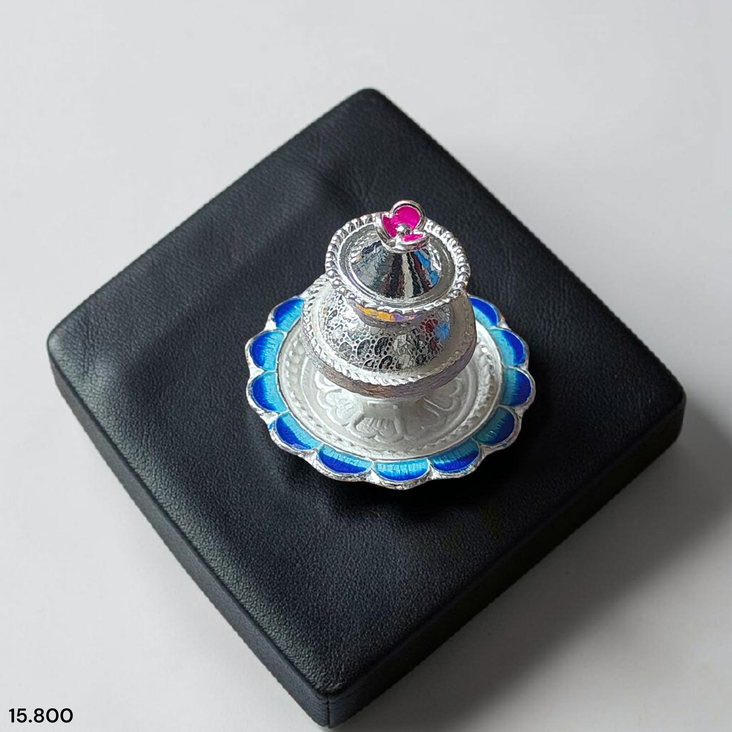 SINDOOR KOUTO - (WGT: 15.800 GM APPROX) 625 SILVER SINDOOR POT 1 PIECE FOR MARRIAGE GIFT PURPOSE.