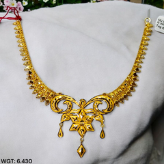 (GCN22) BIS CERTIFIED HUID HALLMARK 916 22KT GOLD NECKLACE CHOKER (APPROX WGT: 6.430 GM) 1 PIECE FOR WOMEN.