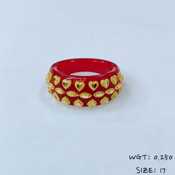(GPR) TRJ (SIZE: 17) WGT: 0.250 GM APPROX (50 TONCH) KDM GOLD POLA RING FOR WOMEN 1 PIECE FOR GIFT (SOLD ON MRP)