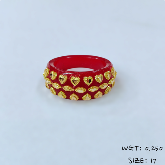 (GPR) TRJ (SIZE: 17) WGT: 0.250 GM APPROX (50 TONCH) KDM GOLD POLA RING FOR WOMEN 1 PIECE FOR GIFT (SOLD ON MRP)