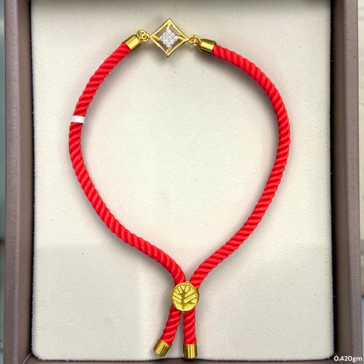 RAKHI- (WGT: 0.420 GM APPROX) BIS CERTIFIED HUID HALLMARK 375 9KT GOLD RAKHI FOR YOUR BELOVED BROTHER (ADJUSTABLE SIZE).