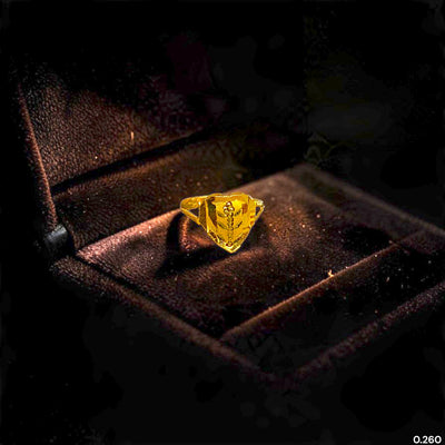 BABY JEWELLERY- TRJ (HJMGP8) (WGT: 0.260 GM APPROX) 375 9KT HUID HALLMARK GOLD BABY FINGER RING 1 PIECE FOR RICE CEREMONY & BIRTHDAY.