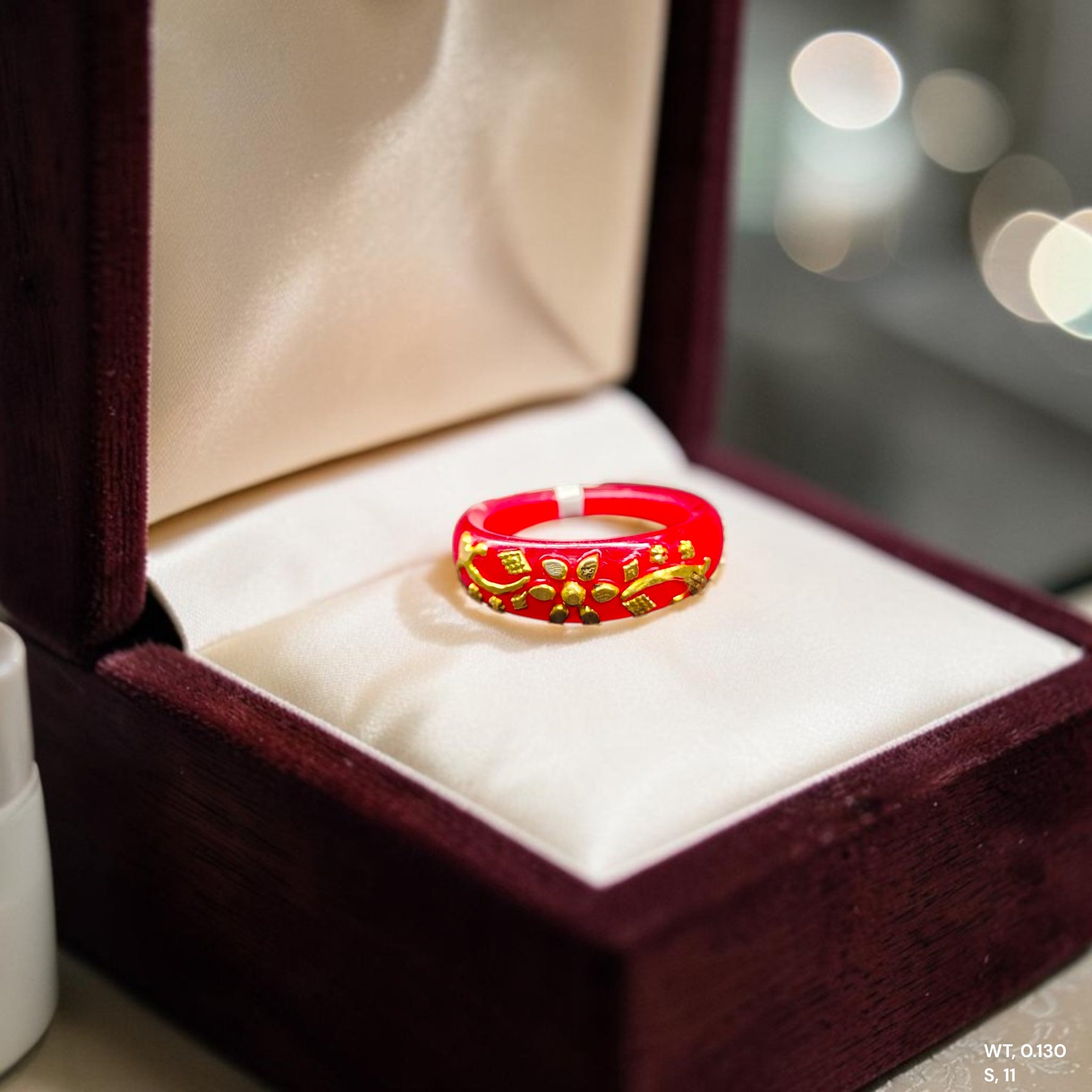 POLA RING-SIZE 11 (WGT: 0.130 GM APPROX) CERTIFIED BIS HALLMARK 916 22KT GOLD POLA RING 1 PIECE (BEST FOR DAILY WEAR OR GIFTING YOUR LOVE ONE).