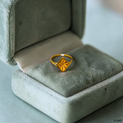 BABY JEWELLERY- TRJ (UGY1TY) (WGT: 0.240 GM APPROX) 375 9KT HUID HALLMARK GOLD BABY FINGER RING 1 PIECE FOR RICE CEREMONY & BIRTHDAY.