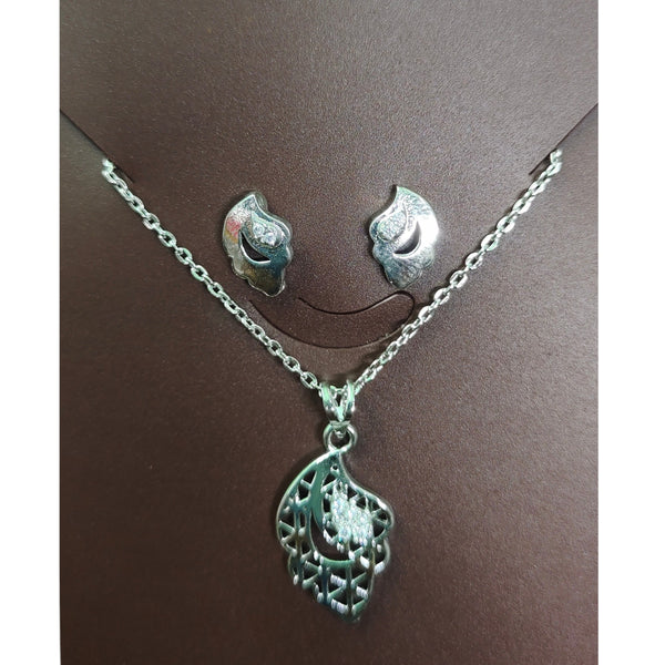 SILVER LOCKE- 625 SILVER LOCKE SET WITH EARRINGS SOLD ON MRP) - *CHAIN INCLUDED* (NON EXCHANGEABLE ITEM)