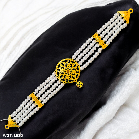 CERTIFIED BIS HUID HALLMARK 916 22KT GOLD MOTI CHOKER 1 PIECE (WGT:1.630 GM) WITH ADJUSTABLE TASSEL FOR GIFT IN MARRIAGE.