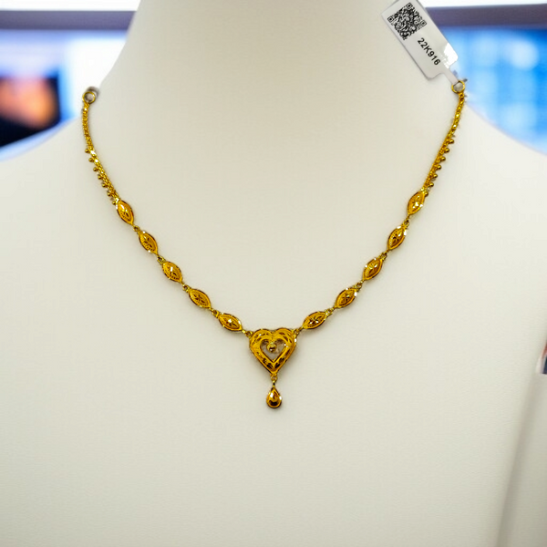 (GNC) RAJLAXMI 6IW248 WGT: 2.580 GM APPROX HUID HALLMARK 22KT GOLD NECKLACE 1 PIECE WITH ADJUSTABLE TASSEL.