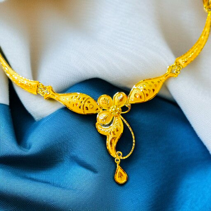 (GCN22) BIS CERTIFIED HUID HALLMARK 916 22KT GOLD NECKLACE CHOKER (APPROX WGT: 2.520 GM) 1 PIECE FOR WOMEN.