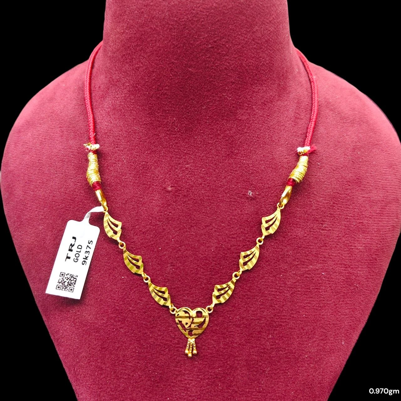 GOLD CHOKER NECKLACE-(WGT: 0.970 GM APPROX) BIS CERTIFIED HUID HALLMARK 9KT GOLD NECKLACE 1 PIECE FOR WOMEN.