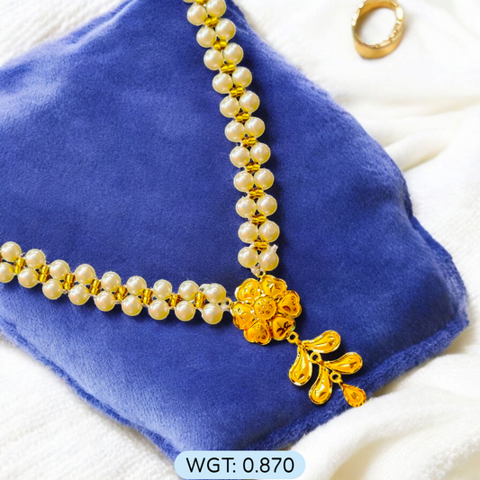 BIS CERTIFIED WGT: 0.870 GM APPROX HUID HALLMARK 916 22KT GOLD MOTI PENDANT 1 PIECE FOR YOUR BEAUTIFUL WIFE.