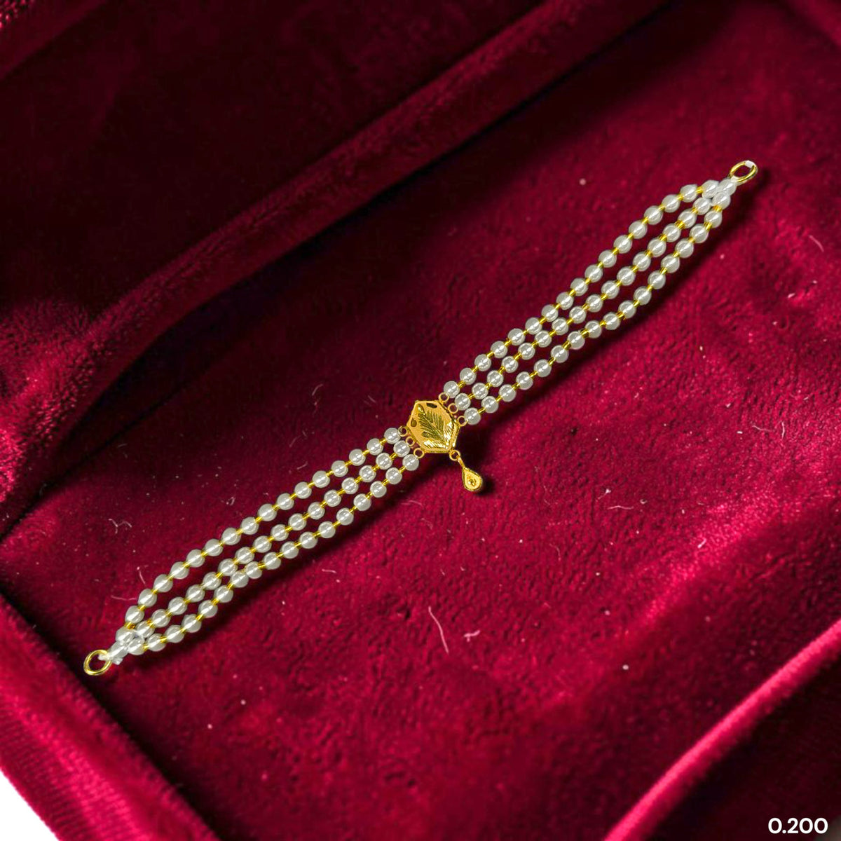 GMC9K- (6MU444)-(WGT: 0.200 GM APPROX) BIS CERTIFIED HUID HALLMARK 375 9KT GOLD MOTI CHOKER 1 PIECE WITH ADJUSTABLE TASSEL FOR GIFT IN MARRIAGE.