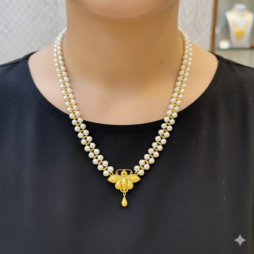 (GMP22) BIS CERTIFIED WGT: 0.820 GM APPROX HUID HALLMARK 916 22KT GOLD MOTI PENDANT 1 PIECE FOR YOUR BEAUTIFUL WIFE.