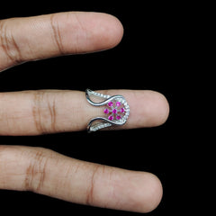 SILVER RING- SIZE:10 (WGT: 3.120 GM APPROX) HALLMARK 925 SILVER FINGER RING 1 PIECE FOR WOMEN (V RING BANKOK IMPORTED DESIGN)- NON EXCHANGEABLE -(SOLD ON MRP).