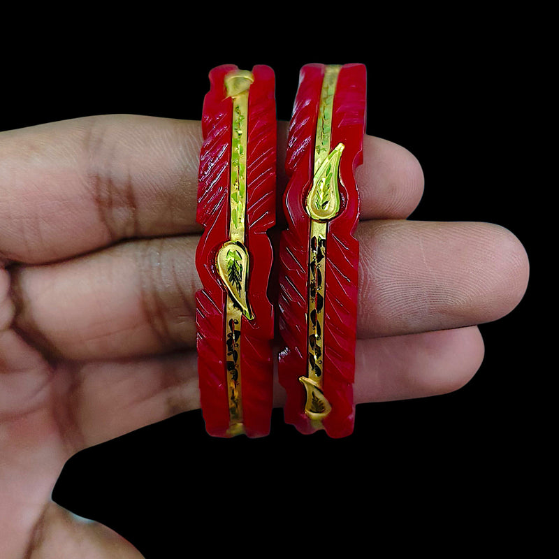 GPB9K- (UMAGH9)-(S217SR) (SIZE-22) (WGT: 1.560 GM APPROX) BIS CERTIFIED HUID HALLMARK 375 9KT GOLD POLA BADHANO 1 PAIR FOR WOMEN.