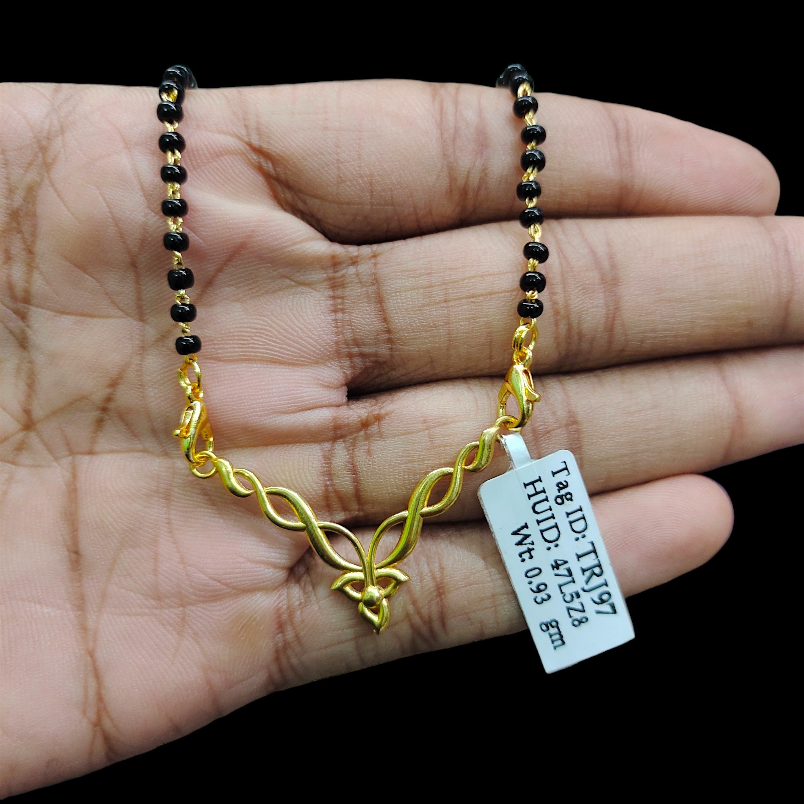 GOLD PENDANT- (WGT: 0.930 GM APPROX) BIS CERTIFIED HUID HALLMARK 375 9KT GOLD PENDANT FOR WOMEN 1 PIECE WITH FREE MANGALSUTRA & TASSEL.