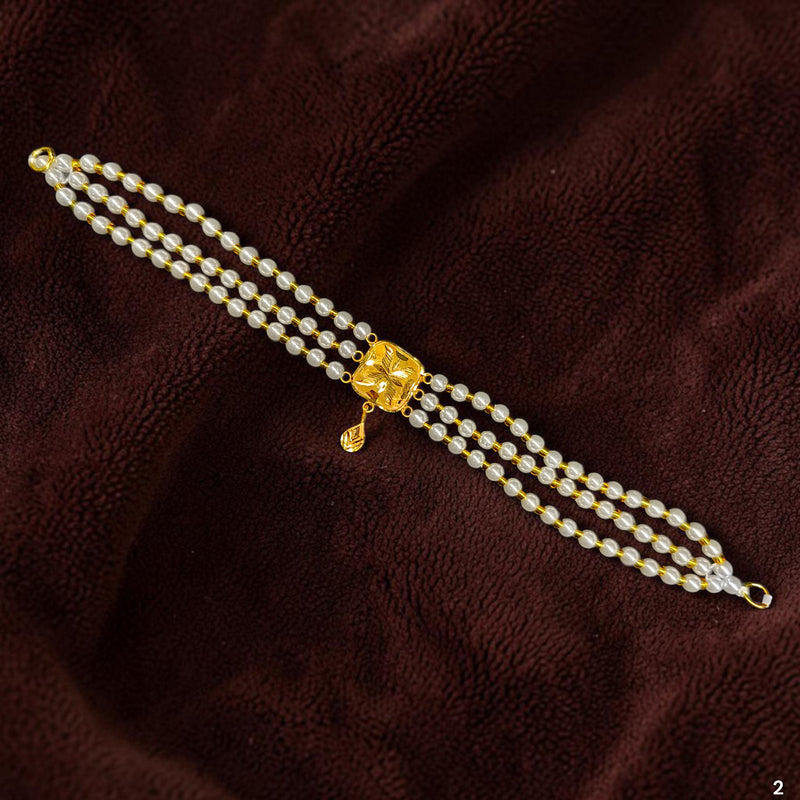 GMC9K- (WGT: 0.230 GM APPROX) BIS CERTIFIED HUID HALLMARK 375 9KT GOLD MOTI CHOKER 1 PIECE WITH ADJUSTABLE TASSEL FOR GIFT IN MARRIAGE.