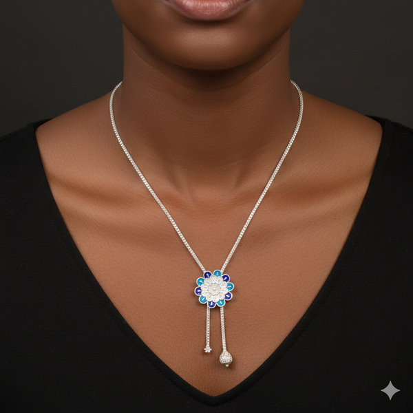 SILVER NECKLACE- CERTIFIED HALLMARK 925 SILVER TYE CHAIN 1 PIECE APPROX WGT: 22.250 GM FOR BEAUTIFUL WOMEN.