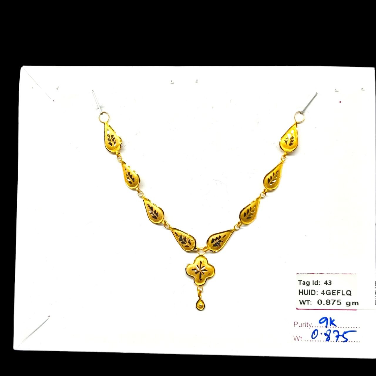 GOLD CHOKER NECKLACE-(WGT: 0.875 GM APPROX) BIS CERTIFIED HUID HALLMARK 9KT GOLD NECKLACE 1 PIECE FOR WOMEN.