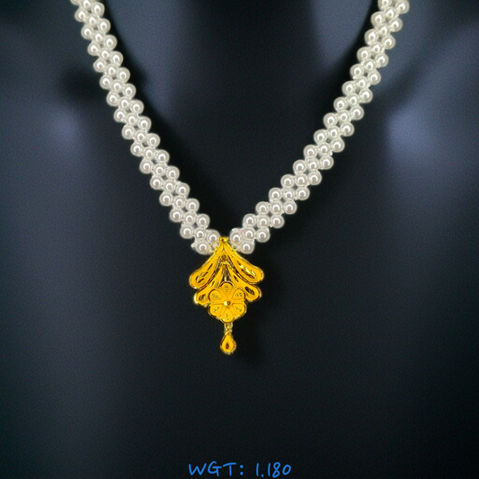 (GPM) TRJ WGT: 1.180 GM APPROX HUID HALLMARK 22KT GOLD MOTI PENDANT 1 PIECE.