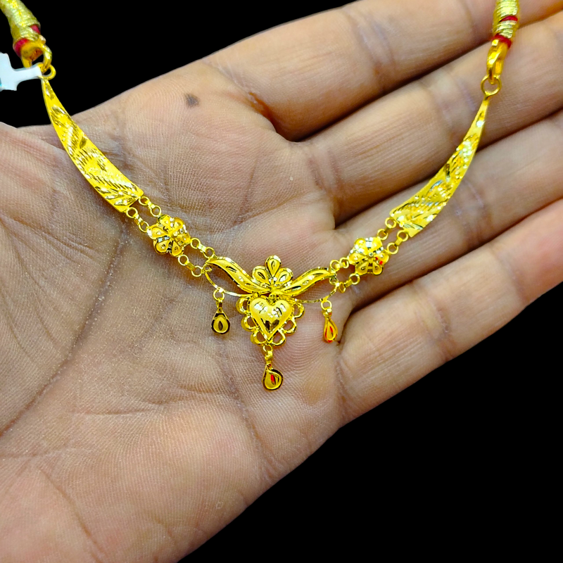 GCN22K- WGT: 2.370 BIS CERTIFIED HUID HALLMARK 916 22KT GOLD NECKLACE 1 PIECE WITH FREE ADJUSTABLE TASSEL FOR WOMEN.(ZZA9Q9)