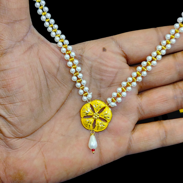 GOLD PENDANT- (GMP22) WGT: 0.810 GM APPROX CERTIFIED BIS HUID HALLMARK 916 22KT GOLD MOTI PENDANT 1 PIECE FOR WOMEN.