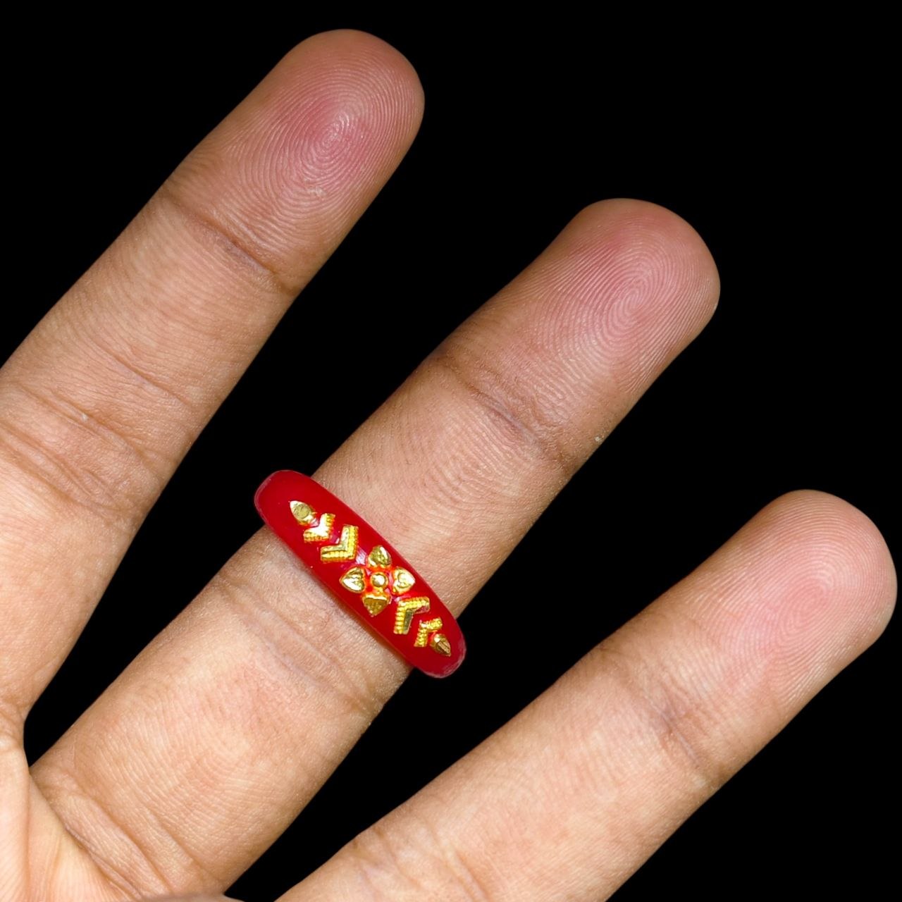 POLA RING-SIZE 22 (WGT: 0.100 GM APPROX) CERTIFIED BIS HALLMARK 916 22KT GOLD POLA RING 1 PIECE (BEST FOR DAILY WEAR OR GIFTING YOUR LOVE ONE).