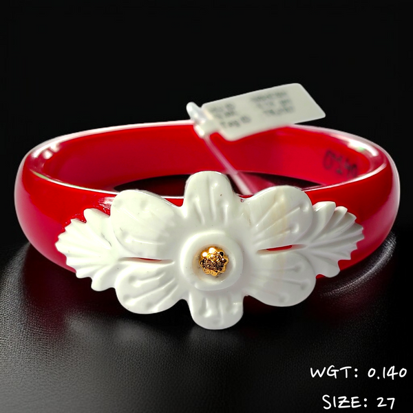 TILOTAMA SAKHA POLA (SIZE: 27) WGT: 0.140 GM APPROX. HUID HALLMARK 22KT GOLD POLA BANGLES 1 PIECE FOR GIFTING.(NP)