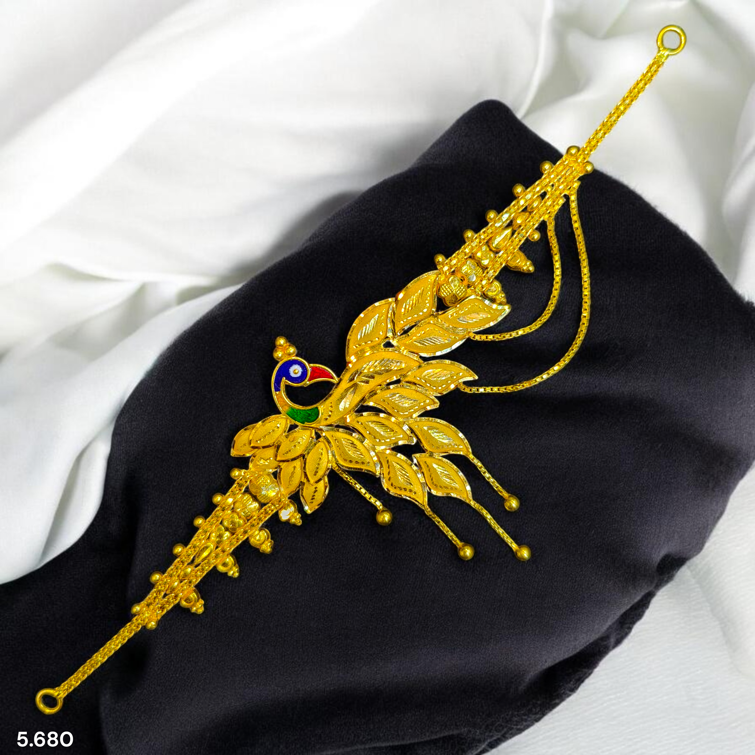 GOLD CHOKER NECKLACE- WGT: 5.680 BIS CERTIFIED HUID HALLMARK 916 22KT GOLD NECKLACE 1 PIECE WITH FREE ADJUSTABLE TASSEL FOR WOMEN.