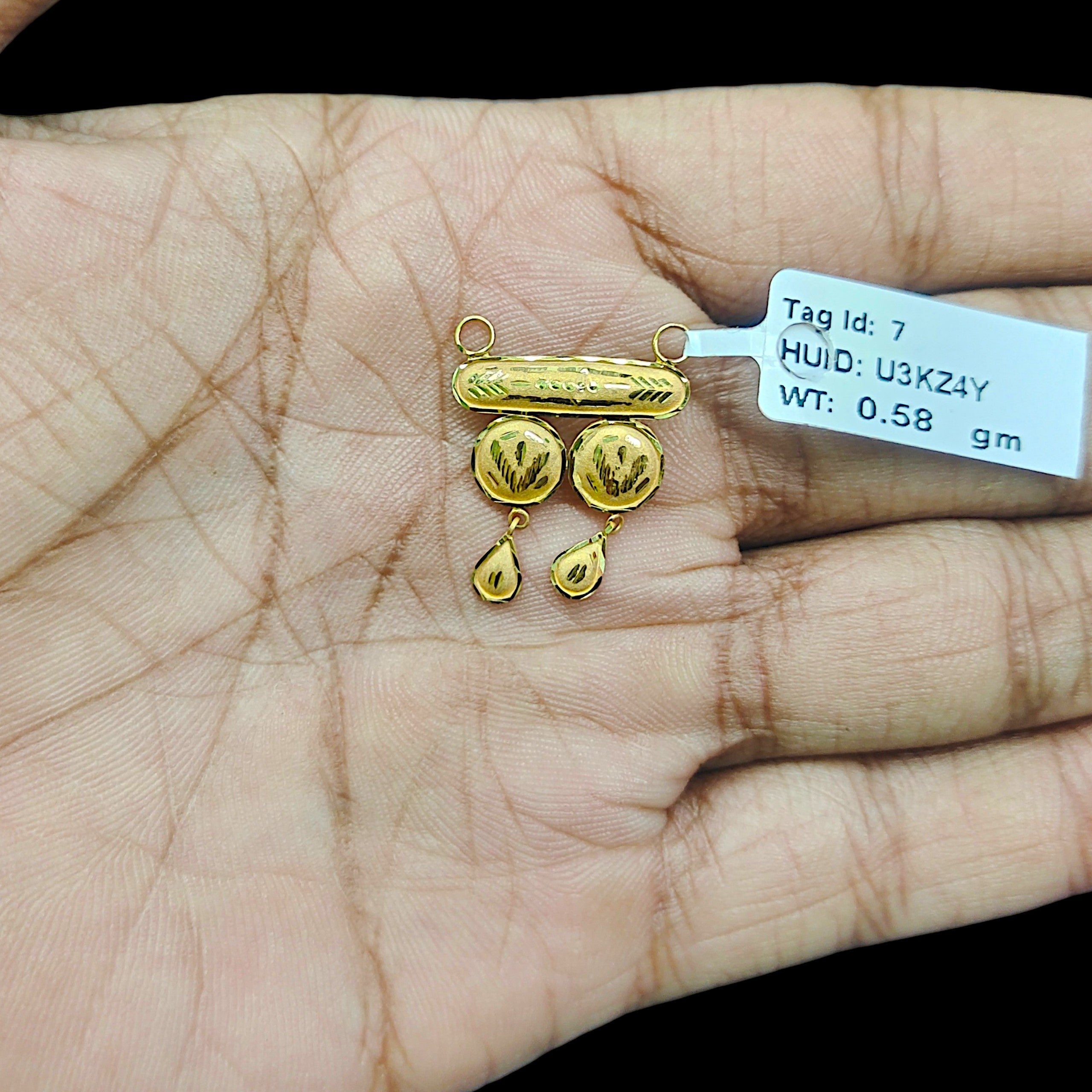 GPM22K- (WGT: 0.580 GM APPROX) BIS CERTIFIED HUID HALLMARK 22KT GOLD PENDANT MANGALSUTRA 1 PIECE WITH TASSEL. (U3KZ4Y)