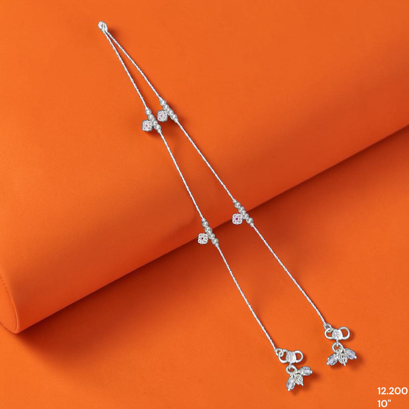 SILVER PAYEL- (A30) (WGT: 12.200 GM APPROX) 625 SILVER PAYEL (ANKLET) 1 PAIR LENGTH: 10