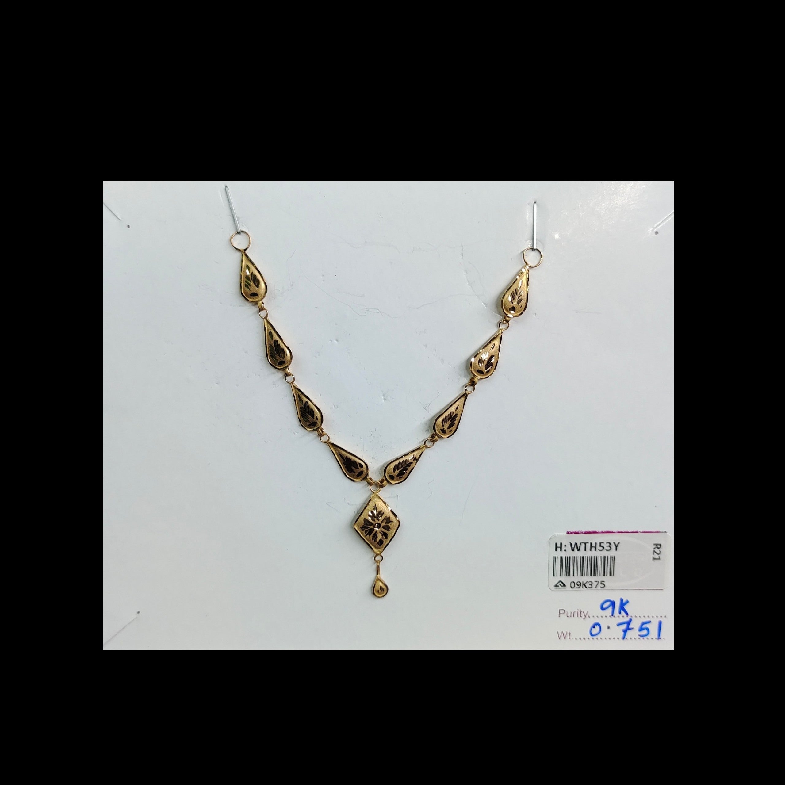 GOLD CHOKER NECKLACE-(WGT: 0.751 GM APPROX) BIS CERTIFIED HUID HALLMARK 9KT GOLD NECKLACE 1 PIECE FOR WOMEN.