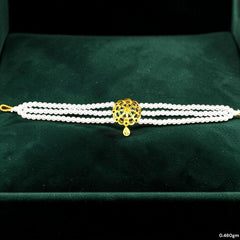 GMC22K- (ZZSYZN)- CERTIFIED BIS HUID HALLMARK 916 22KT GOLD MOTI CHOKER 1 PIECE (WGT: 0.460 GM) WITH ADJUSTABLE TASSEL FOR GIFT IN MARRIAGE.