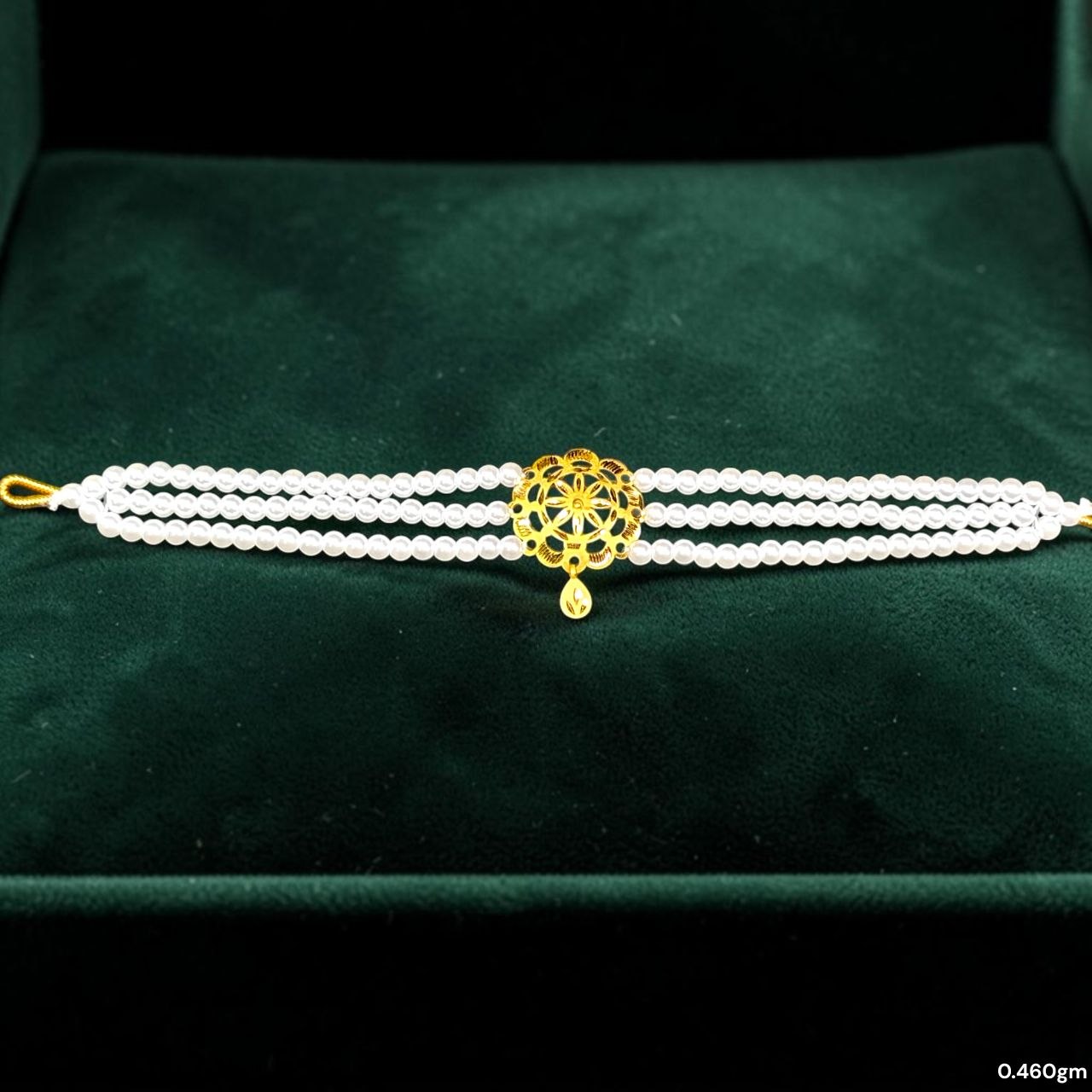GMC22K- CERTIFIED BIS HUID HALLMARK 916 22KT GOLD MOTI CHOKER 1 PIECE (WGT: 0.460 GM) WITH ADJUSTABLE TASSEL FOR GIFT IN MARRIAGE.