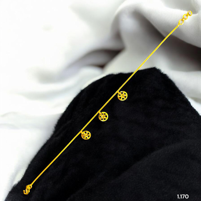 GOLD WRISTLET- BIS CERTIFIED HUID HALLMARK 375 9KT GOLD WRISTLET APPROX WGT: 1.170 FOR WOMEN.