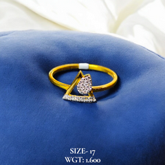 RAJLAXMI DIAMOND JEWELLERY (SIZE:17) - WGT: 1.600 GM - NATURAL DIAMOND (0.10 CENT) HUID HALLMARK 18KT DIAMOND FINGER RING FOR WOMEN WITH CERTIFICATE OF AUTHENTICITY BY ZORBA (DESIGN NO: LRAP4694).
