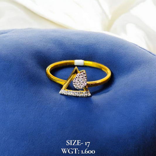 RAJLAXMI DIAMOND JEWELLERY (SIZE:17) - WGT: 1.600 GM - NATURAL DIAMOND (0.10 CENT) HUID HALLMARK 18KT DIAMOND FINGER RING FOR WOMEN WITH CERTIFICATE OF AUTHENTICITY BY ZORBA (DESIGN NO: LRAP4694).