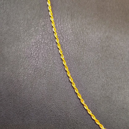 (FREE KDM LOVE LOCKET)- VIRAL ROPE CHAIN (GCS) WGT: 0.800 GM APPROX HUID HALLMARK 18KT GOLD CHAIN 1 PIECE 16 INCH (FOR SPECIAL GIFT ONLY)NOT FOR DAILY USE.