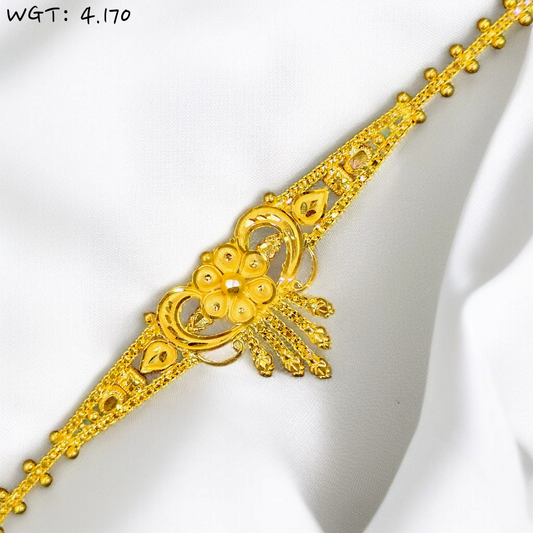 RAJLAXMI WGT: 4.170 GM APPROX HUID HALLMARK 22KT GOLD CHOKER 1 PIECE WITH ADJUSTABLE TASSEL.