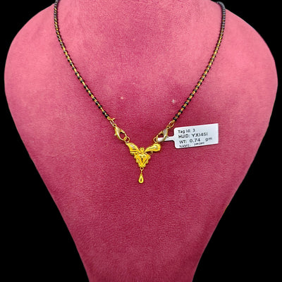 GPM22K- (YXI45I)-(WGT: 0.740 GM APPROX) BIS CERTIFIED HUID HALLMARK 22KT GOLD PENDANT MANGALSUTRA 1 PIECE WITH TASSEL.