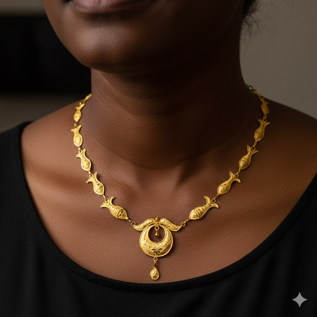 GOLD CHOKER NECKLACE- BIS CERTIFIED HUID HALLMARK 916 22KT GOLD NECKLACE CHOKER (APPROX WGT: 2.840 GM) 1 PIECE FOR WOMEN.