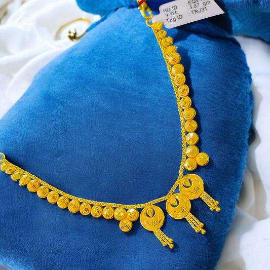 BIS CERTIFIED HUID HALLMAR 916 22KT GOLD NECKLACE CHOKER (WGT: 4.870 GM) 1 PIECE FOR WOMEN.