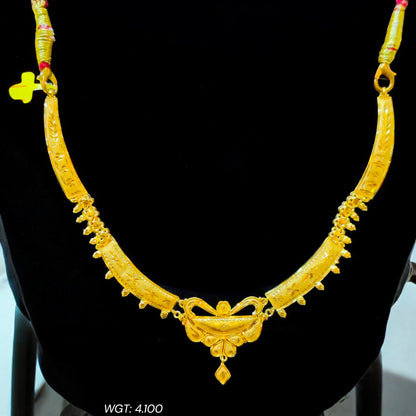 (GCN22) BIS CERTIFIED HUID HALLMARK 916 22KT GOLD NECKLACE CHOKER (APPROX WGT: 4.100 GM) 1 PIECE FOR WOMEN.