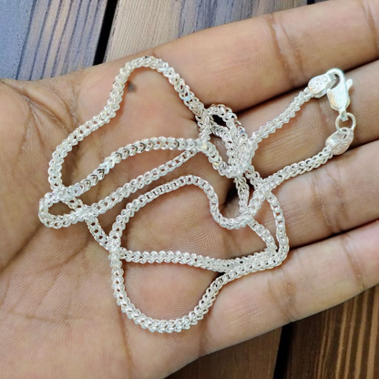 (SLCN) SILVER CHAIN 21 INCH - 625 SILVER CHAIN WGT: 12.780 GM APPROX 1 PIECE (UNISEX DESIGN) FOR MEN AND WOMEN.