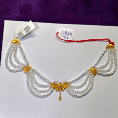 RAJLAXMI WGT: 1.860 GM APPROX HUID HALLMARK 22KT GOLD MOTI NECKLACE 1 PIECE WITH ADJUSTABLE TASSEL.