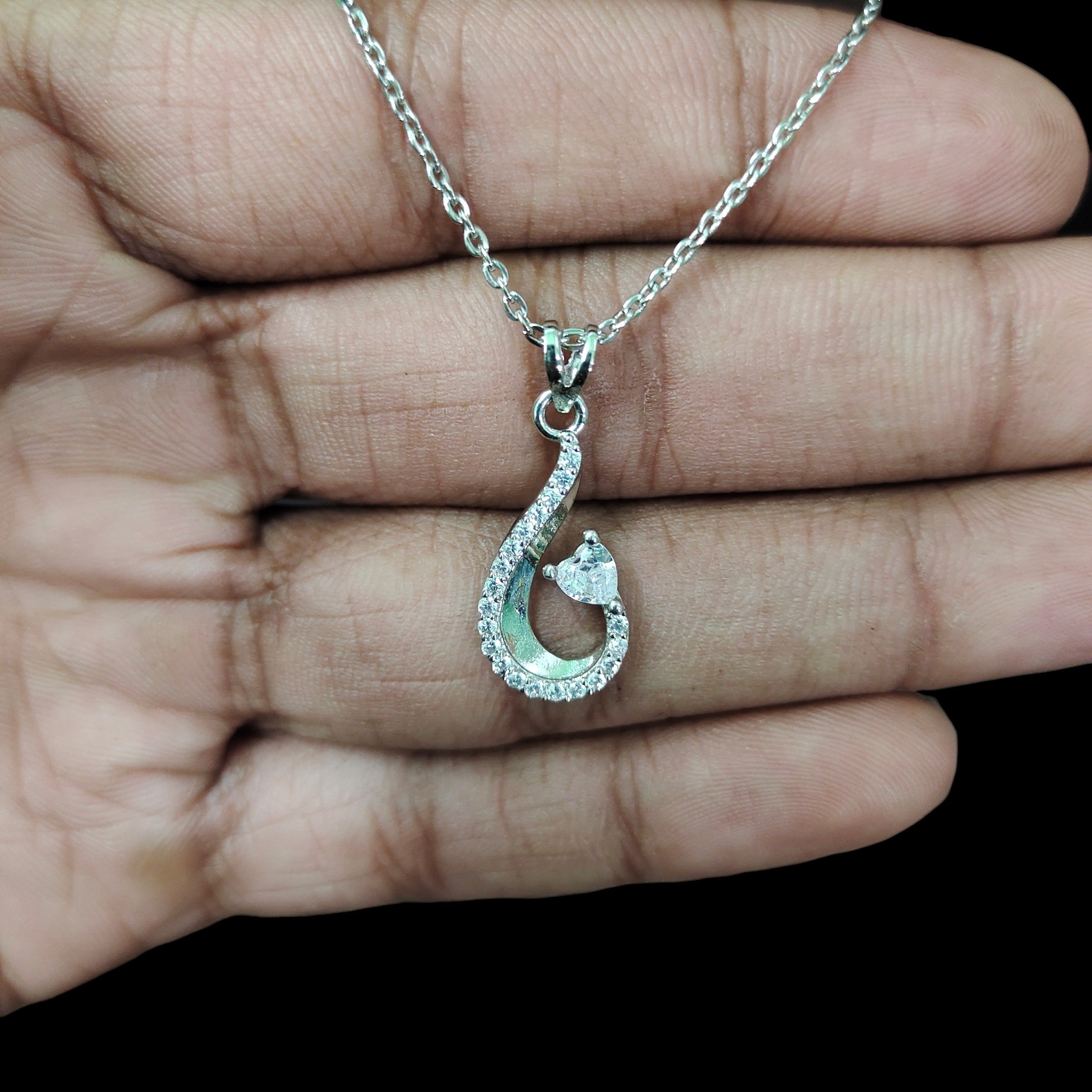 SILVER PENDANT- 625 SILVER PENDANT SET WITH EARRINGS SOLD ON MRP) - *CHAIN INCLUDED* (NON EXCHANGEABLE ITEM)